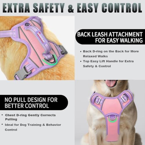 BARKBAY Dog Harness for Large Dogs No Pull Dog Vest ID Tag Pocket - Image 3