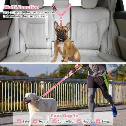 BWOGUE Dog Seat Belt for Car, Reflective Headrest Restraint Bungee Lead - Image 7