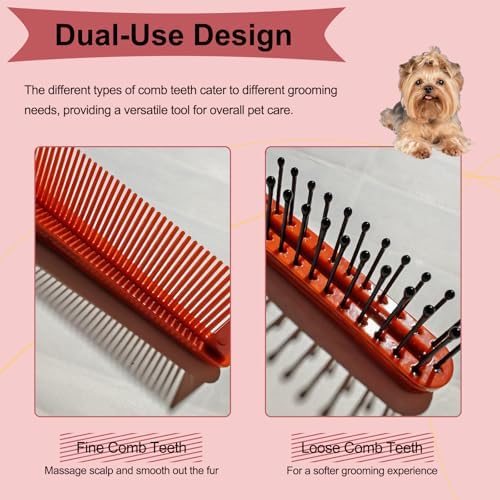 Folding Small Dog Grooming Brush (Red) - Image 3
