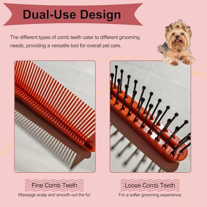 Folding Small Dog Grooming Brush (Red) - Image 3
