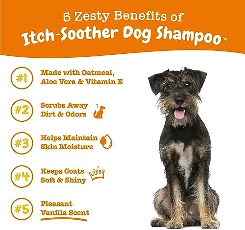 Zesty Paws Dog Shampoo Itchy Skin Relief - Oatmeal & Aloe Vera, 16 oz - Image 2