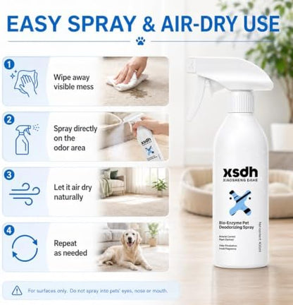 Pet Odor Deodorizing Spray, Bio-Enzyme Stain & Strong Odor Eliminator Spray for Dog Cat Pee Urine Pop, No-Rinse Air Freshener Spray for Smelly in Beds, Sofa, Carpet, Upholstery in Home & Car, 400ml - Image 7