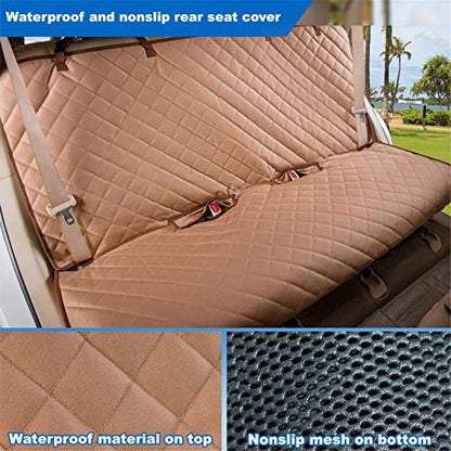 VIEWPETS Bench Car Seat Cover Protector, Waterproof Heavy-Duty, Tan - Image 5