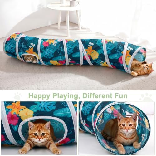 Glittme S-Shape Cat Tunnel, Foldable Cat Tunnels for Indoor Cats - Image 4