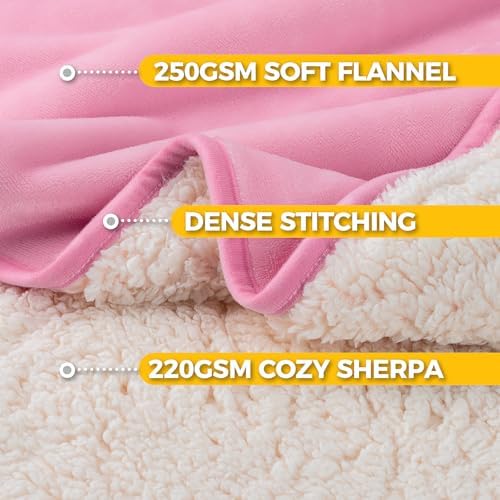 Sunheir Waterproof Dog Blankets for Small Dogs - Puppy Blanket Washable for Couch Protection, Soft Sherpa Fleece Cat Throw Blanket to Prevent Urine Leaks & Protects Furniture, 25"X 35", Pink - Image 2