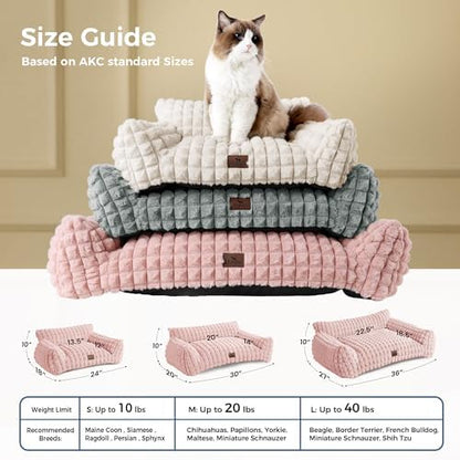 Cat Couch Bed with Fluffy Faux Rabbit Fur for Indoor Cats, 30 Inch - Image 6
