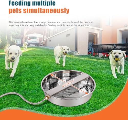 Automatic Dog Water Bowl Dispenser Large Breed Outdoor Stainless Steel Pet Waterer with Float Valve Auto Fill Dog Waterer for Large Dogs Cats Chicken Livestock - Image 6