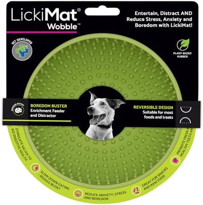 LickiMat Wobble, Dog Slow Feeder Bowl Lick Mat, Boredom Anxiety Reducer; Perfect for Food, Treats, Yogurt, or Peanut Butter. Fun Alternative to a Slow Feed Dog Bowl, Green by LICKIMAT