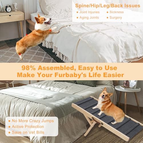 Large Dog Pet Ramp Stairs for Bed Couch Car Truck SUV,Dog Pet Ramp for Small Large Dogs Pets to Get on High Bed Truck Couch Sofa - Image 7