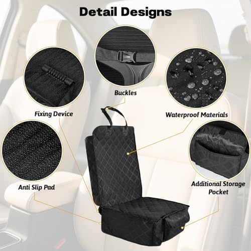 2-Pack Waterproof Front Seat Cover for Dogs with Side Flaps - Image 5