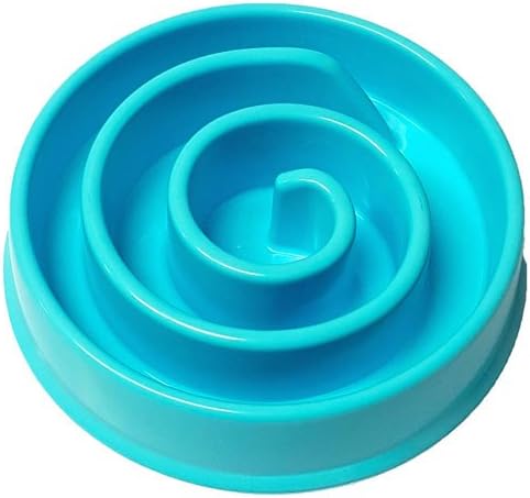 ALPHA DOG SERIES Non-Slip Maze Puzzle Bowl Slow Feeder Interactive Stop Bloat Stop Gas Improve Digestion Dog Bowl for Small and Medium Dogs (Blue, Snail)