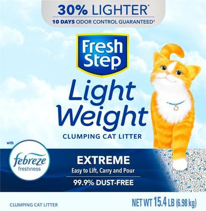 Fresh Step Clumping Cat Litter, Lightweight, Extreme, Long Lasting Odor Control Kitty Litter with Activated Charcoal, Low Dust Formula, 15.4 lb (Pack of 2) - Image 3