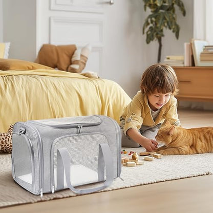 Cat Carrier Soft Up to 16 Lbs, Breathable Pet Travel Bag with Steel Frame - Image 6