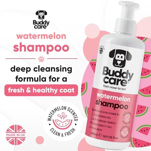 Watermelon Dog Shampoo by Buddycare | with Aloe Vera and Pro Vitamin B5 (50.72oz) - Image 2