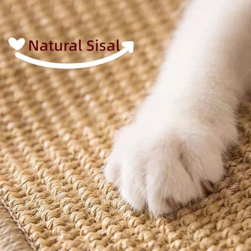 SHENGOCASE 4-Pack 10" x 10" Sisal Cat Scratching Mat Pad with Hook & Loop Tapes for Wall Couch, Window Perch, Cat Wall Furniture Shelves - Image 4