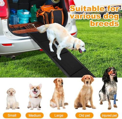 Gadpiparty Dog Car Ramp for Large Dogs 70.86in Folding Pet Ramp with Non-Slip Surface Portable Vehicle Ladder for Cars Suvs and Trucks Easy Setup for Short-Legged Elderly or Injured Dogs - Image 3