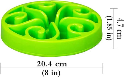 Dog Bowl Slow Pet Feeders Non Skid Bowl Dog Water Bowl Dry Food Bowl Slow Feeder Fun Bowl Slow Eating Bowl for Small Dog Large Dog Medium (Green, M)