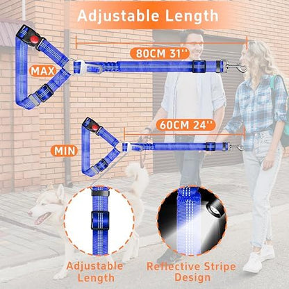 Seyezo Dog Car Seat Belt for Car, 2 Piece Set Retractable Dog Car Harness Adjustable Reflective Dog Seatbelt for Vehicle Headrests, Dog Safety Restraint Seatbelt Heavy Duty& High Elastics, Navy Blue - Image 6