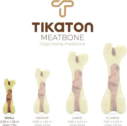 Tikaton Dog Chew Toys for Aggressive Chewers, Peanut Butter Flavor Durable Dog Teething Chew Toys Bones for Large/Medium/Small Puppies