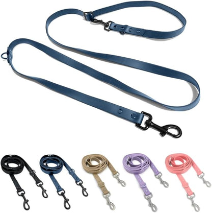 Hands-Free Waterproof Dog Leash, Adjustable Waist & Crossbody Dog Leash for Running, Walking & Hiking (Blue, 8 FT)