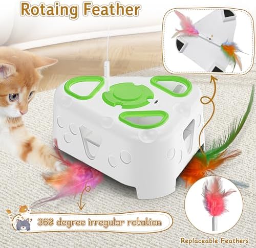 3-in-1 Automatic Interactive Cat Toy, Flying Bird, Mole & Feather - Image 5