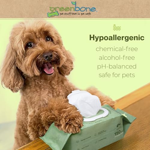 Greenbone Gentle Pet Wipes Unscented 150 Wipes - Image 4