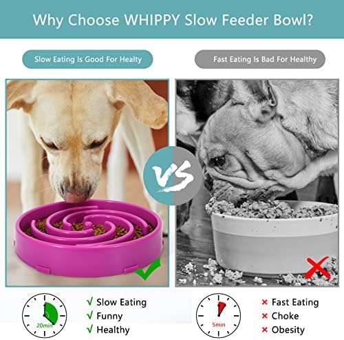 Whippy Slow Feeder Large Dog Bowl - Non Slip Maze Puzzle Bowl for Medium to Large Dogs - Purple - Image 3