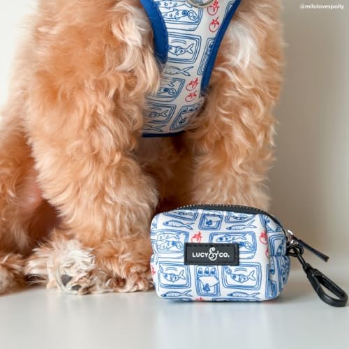 Lucy & Co. Tinned Fish Dog Poop Bag Holder and Dispenser, Clips to Leash, Water-Repellent Neoprene, Includes Refill Roll - Image 4
