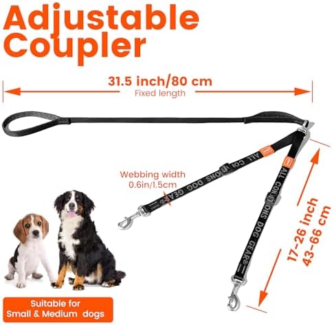 HOWGO Double Dog Leash,Tangle-Free 360 Swivel(Pink, Pro S-M w.Handle) - Image 6