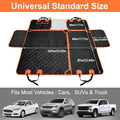VIVOYAN Dog Car Seat Cover for Back Seat, Waterproof Heavy Duty Pet Protector with Hard Bottom Extender, Scratchproof Nonslip Hammock Fits Cars, Trucks & SUVs, Holds 400lbs, Mesh Window - Image 5