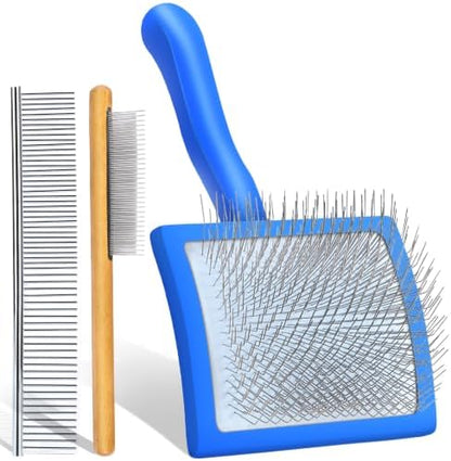 Slicker Brush for Dog, Doodles, Poodles & Long Haired Cats,Blue by COZYGIFT