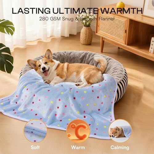 Luciphia 1 Pack 6 Dog Blankets Cat Soft Fluffy Fleece Pet Blanket Warm Cute Print Design Puppy Kitten Doggy Dot Medium(30"x20") - Image 4