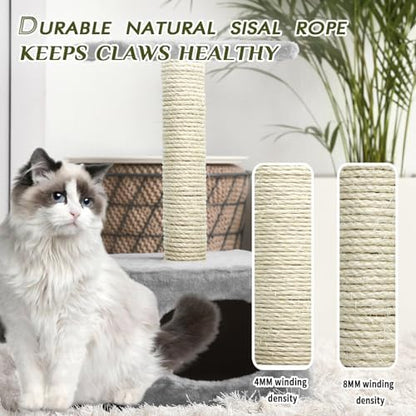Natural Sisal Rope 8mm 98-Feet for Cat Scratching Post Tree Tower Replacement Repair and Replace, DIY Hemp Twine Rope for Cat Scratching Furniture Window Perch and Crafts Gardening Home Decorating - Image 4