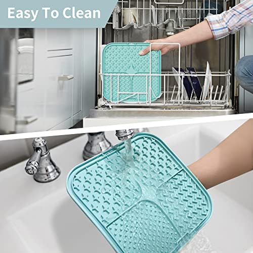 Coomazy Lick Mat for Dogs Cat Slow Feeder Lick Mat with Suction Cups 2 Pack - Image 5