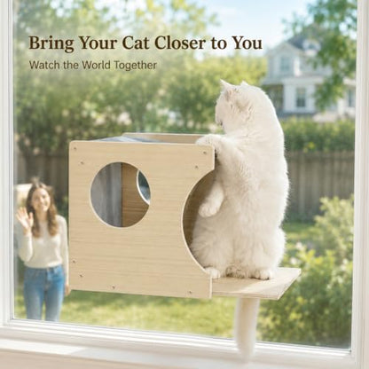 Cat Window Perch，2-Tier Hammock & Hideaway House with Strong Suction Cups - Image 5