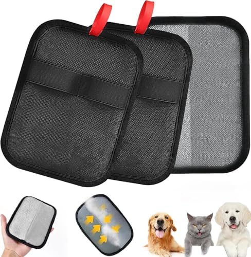 2 Pcs Pet Hair Removal Glovem, Electrostatic Cats and Dogs Pet Hair Removal Tool, Reusable Quick De-Shedding Gloves for Couch, Clothing, Carpet, Furniture, Car Seats by Unknown