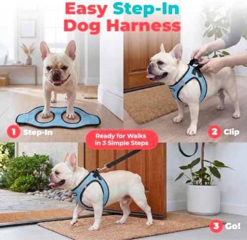 Voyager Step-in Air Dog Vest Harness - Baby Blue/Black Trim, X-Small - Image 3