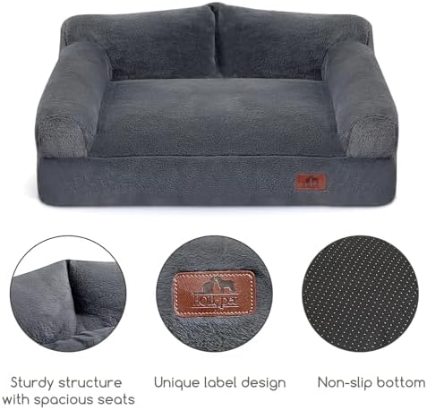 Hollypet Medium Dog Large Cat Bed Puppy Couch Beds for Pets up to 35 lbs - Image 6