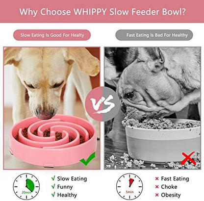 Slow Feeder Maze Puzzle Bowl - Large Dog Non Slip Interactive Food Dishes - Bloat Stop, Choking Prevention - Pink - Image 6