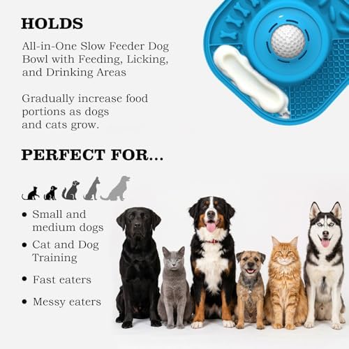 Dog Lick Bowl with Interactive Rolling Ball & Slow Feeder - Image 3