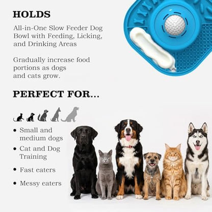 Dog Lick Bowl with Interactive Rolling Ball & Slow Feeder - Image 3