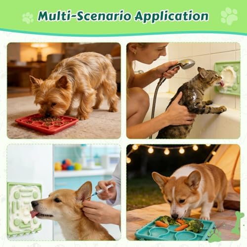 Dog Lick Mat for Training and Boredom Relief, Non-Slip Slow Feeder Puzzle with Suction Cups for All Breed Dogs and Cats, Dishwasher Safe Pet Dish for Dry and Wet Food - Image 6