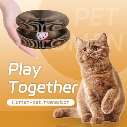 Kitty Curls Cat Toys Cat Scratching Board Toy with Ball Foldable Accordion Honeycomb Toy for Indoor Cats & Kittens, Twisty Paws cat Toy(1pcs) - Image 5
