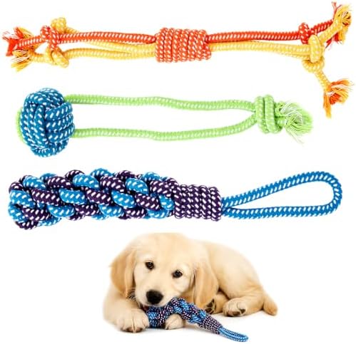 3Pcs Dog Rope Toys for Puppy, Dog Chew Toy for Medium&Small Dog by PATTEPOINT