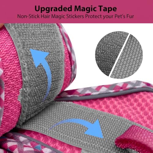 AIITLE Teacup Puppy Harness and Leash with Escape-Proof Design, Hot-Pink, S - Image 3