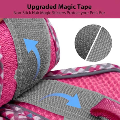 AIITLE Teacup Puppy Harness and Leash with Escape-Proof Design, Hot-Pink, S - Image 3