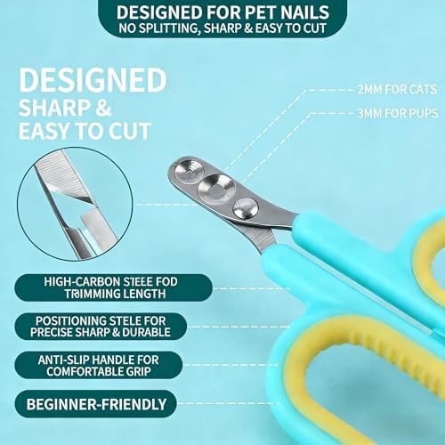 Beginner Friendly Pet Nail Clippers, Dual Hole Design for Cats & Puppies, Stainless Steel Trimmer Prevents Split Nails, No-Slip Grip, Safe Quick Trim for Small Pets (Pink) - Image 4