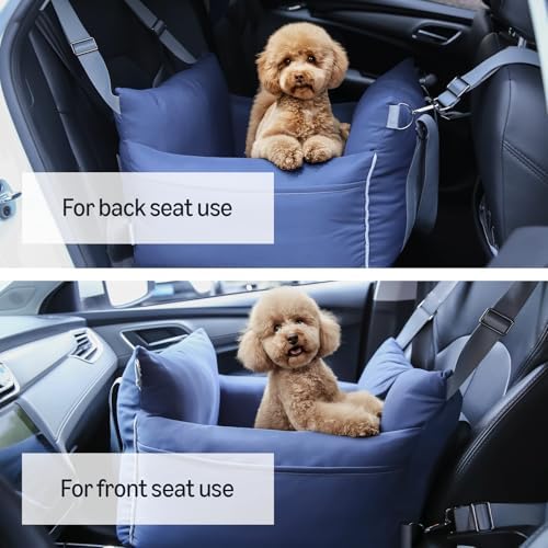 Amazon Basics Dog Car Seat, Pet Booster Car Seat for Small Medium Dogs, Outdoor Carrier Bed for Travel with Leash & Washable Cover - Image 5