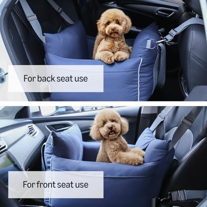 Amazon Basics Dog Car Seat, Pet Booster Car Seat for Small Medium Dogs, Outdoor Carrier Bed for Travel with Leash & Washable Cover - Image 5
