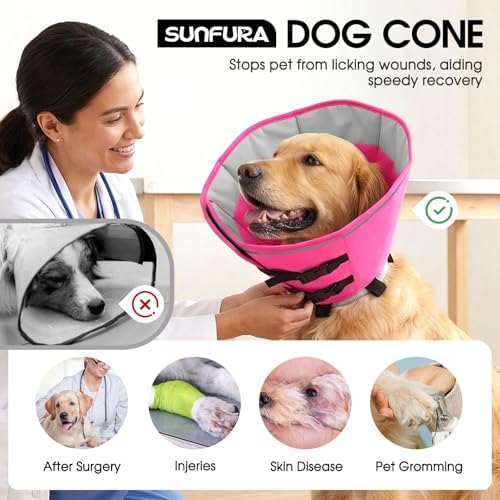 Soft Dog Cone, Adjustable Dog Cone Alternative for Large Dogs - Image 2
